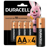 Батарейка алкалиновая тип ААА Duracell LR6 (4шт) мизинчиковая