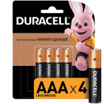Батарейка алкалиновая тип АА Duracell LR03 (4шт) пальчиковая