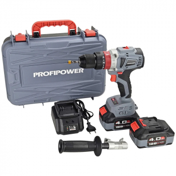 Дрель-шуруповерт ProfiPower MKDHP-18V (18B, бесщ, ударная, АКБ Li-ion-2шт, 4,0Ач, 80Нм, з/у, кейс), изображение 5 от компании Сварнов в Казани