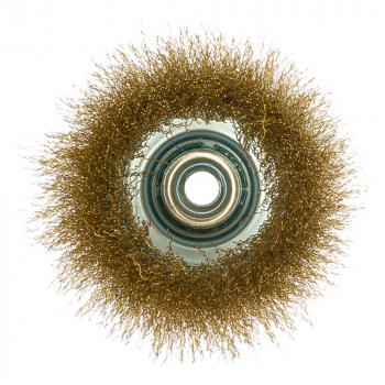 Корщетка (чашка) для УШМ 100/М14мм (0,3 мм, гофрированная латунированная сталь) Makita, изображение 2 от компании Сварнов в Казани