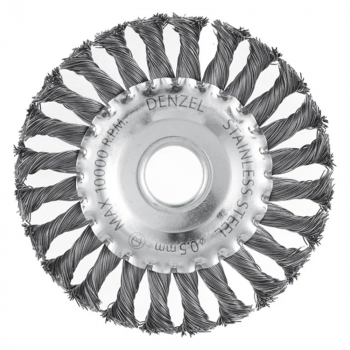 Корщетка (диск) для УШМ 125х22 (0,5 мм, витая, нержавейка) Denzel от компании Сварнов в Казани