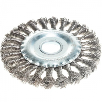 Корщетка (диск) для УШМ 125х22 (0,5 мм, витая, нержавейка) Denzel, изображение 3 от компании Сварнов в Казани