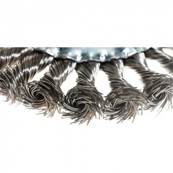 Корщетка (диск) для УШМ 125х22 (0,5 мм, витая, нержавейка) Denzel, изображение 4 от компании Сварнов в Казани