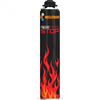 Пена монтажная профессиональная 1000мл WELLFOAM FIRESTOP огнестойкая от компании Сварнов в Казани