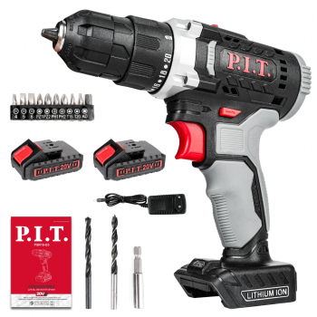 Дрель аккумуляторная P.I.T. PSR18-D5 (20В,БЗП, 2Li акк,1,5Ач,2ск,30Hm, бастр зарядка,кейс), изображение 6 от компании Сварнов в Казани