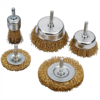 Набор щеток металл со шпильками 5пр (50мм, 75мм - плоские, 25мм, 50мм, 75мм - чашки) Ермак от компании Сварнов в Казани