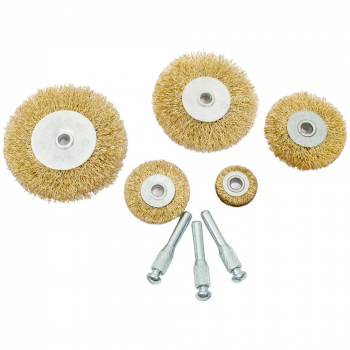 Набор щеток металл со шпильками 5пр (25мм, 38мм, 50мм, 63мм, 75мм - плоские) Ермак от компании Сварнов в Казани