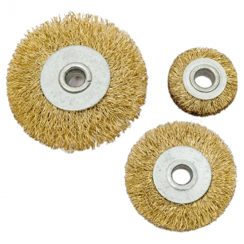 Набор щеток металл со шпильками 5пр (25мм, 38мм, 50мм, 63мм, 75мм - плоские) Ермак, изображение 3 от компании Сварнов в Казани