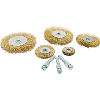 Набор щеток металл со шпильками 5пр (25мм, 38мм, 50мм, 63мм, 75мм - плоские) Ермак, изображение 4 от компании Сварнов в Казани