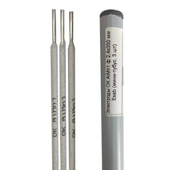 Электроды ОК AlMn1 ф 2,4х350 мм Esab (мини-тубус, 3 шт) 96012430U0