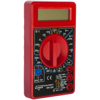 Мультиметр ELITECH мм 100(пост.1000В/перем.750В, ЖКдисп.)