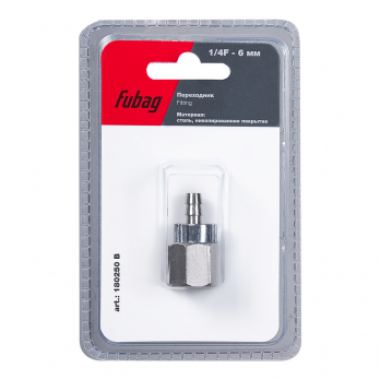 Переходник 1/4"F на елочку 6мм с обжимным кольцом 9х11мм Fubag